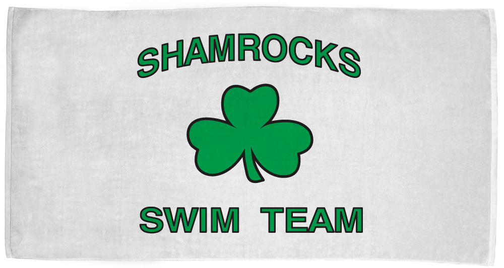Shamrocks Swim Team Logo on Towel