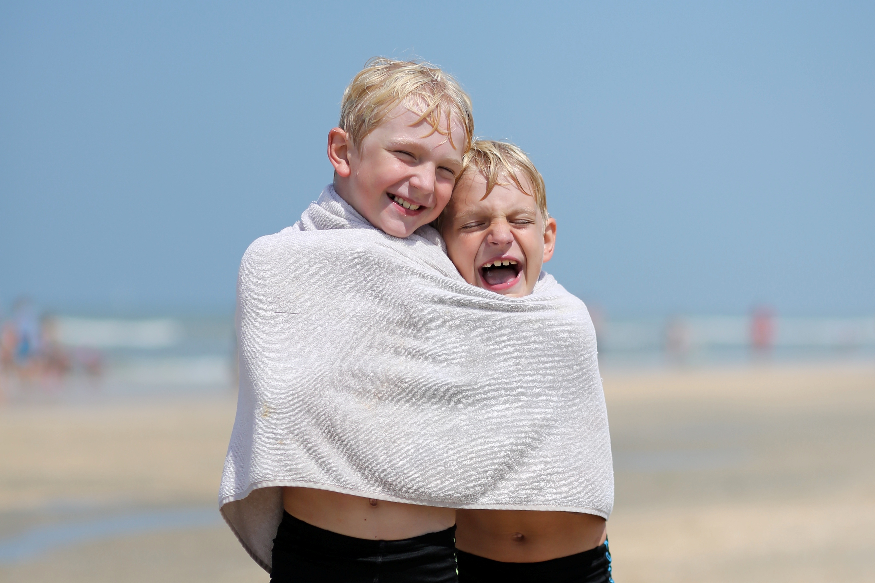 Kids Sharing Towel