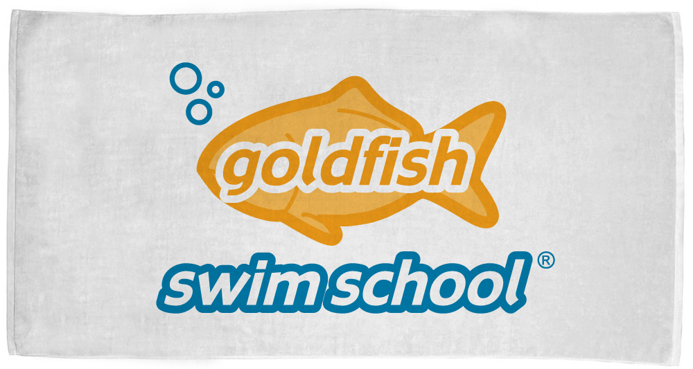 Goldfish Swim school custom team towel