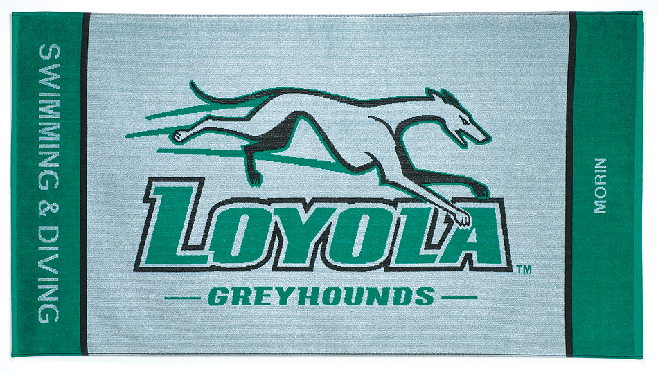 personalized loyola greyhounds swimming & diving towel