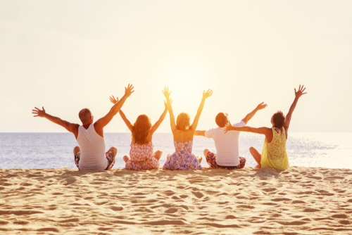 teenagers on beach